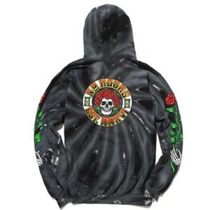 🆕 DOLLSKILL tie dye acid wash skull 💀 hoodie